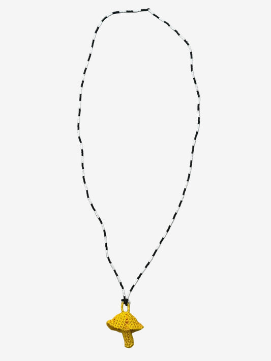 Voltcap fungi necklace showing high contrast bead design